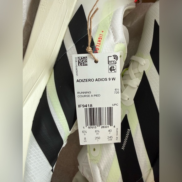 Adidas Adizero 9 US8 White and Black Running Shoes - Picture 8 of 8